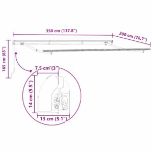 Markizės rėmas Antracito 3,5 x 2 m Metalas