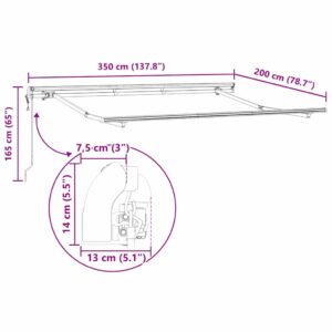 Markizės rėmas Balta 3,5 x 2 m Metalas