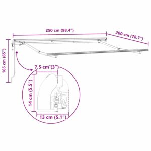 Markizės rėmas Antracito 2,5 x 2 m Metalas