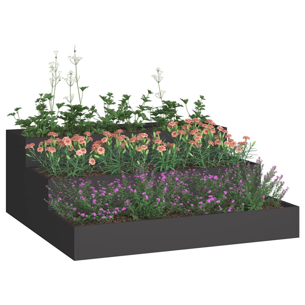 Sodo vazonas Juoda 90 x 90 x 35 cm Šaltai valcuotas plienas Sodo vazonas Juoda 90 x 90 x 35 cm Šaltai valcuotas plienas - Image 4