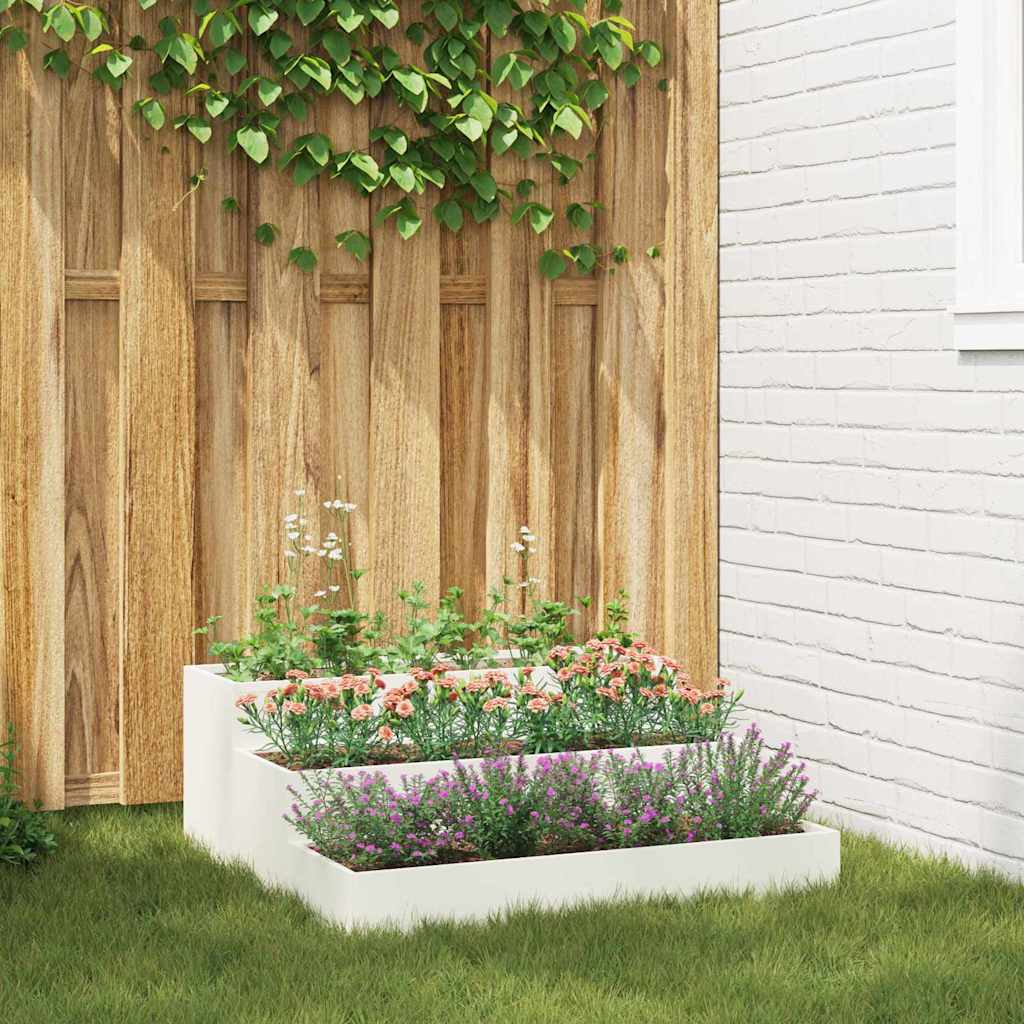 Sodo vazonas Balta 90 x 90 x 35 cm Šaltai valcuotas plienas Sodo vazonas Balta 90 x 90 x 35 cm Šaltai valcuotas plienas - Image 2