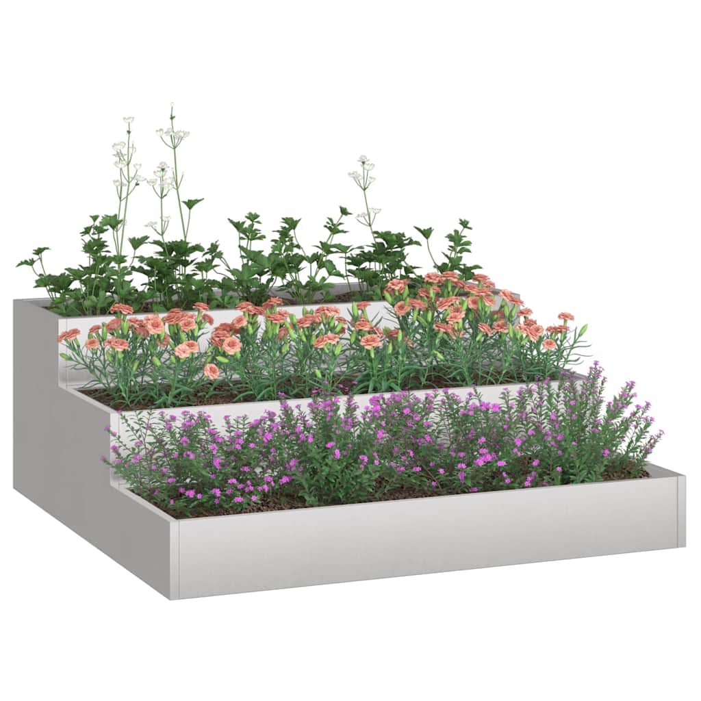 Sodo vazonas Sidabro 90 x 90 x 35 cm Nerūdijantis Plienas Sodo vazonas Sidabro 90 x 90 x 35 cm Nerūdijantis Plienas - Image 4