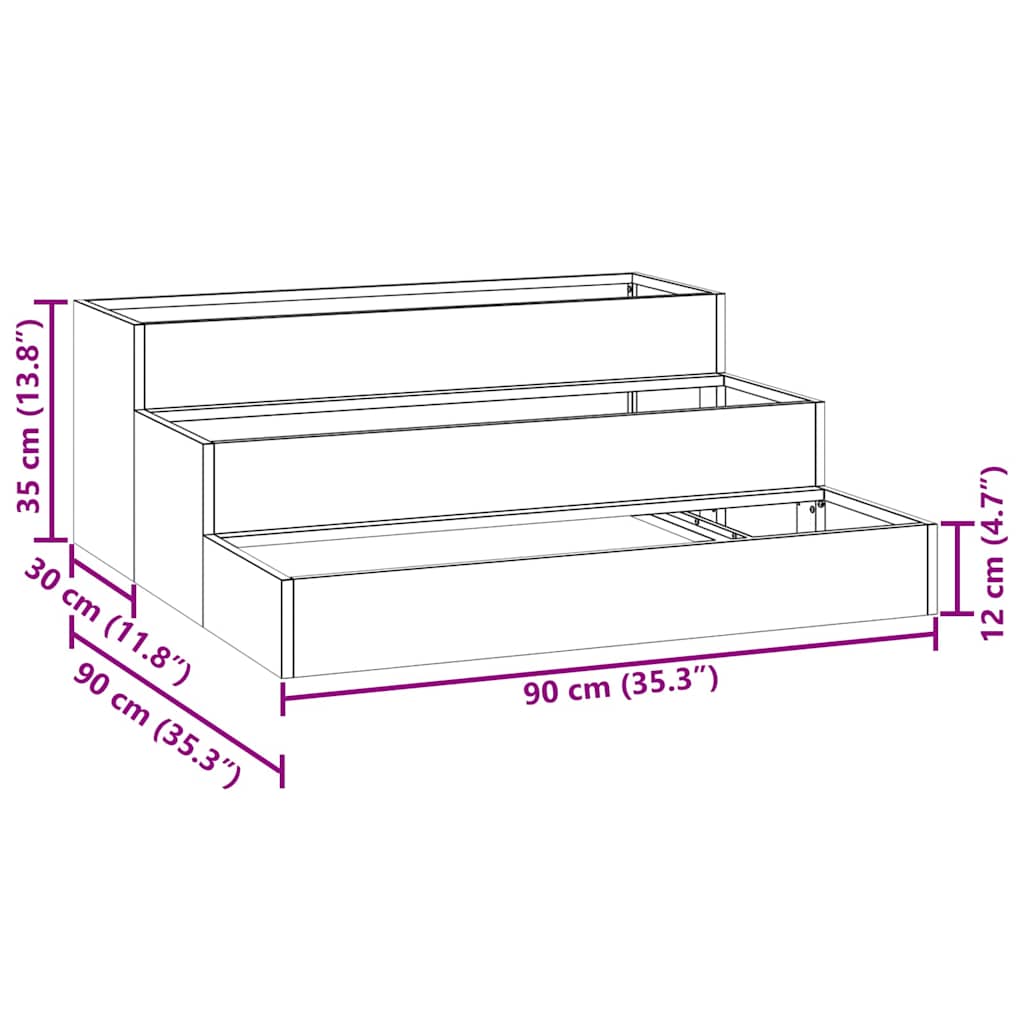 Sodo vazonas Rūdijanti 90 x 90 x 35 cm Sodo vazonas Rūdijanti 90 x 90 x 35 cm - Image 18