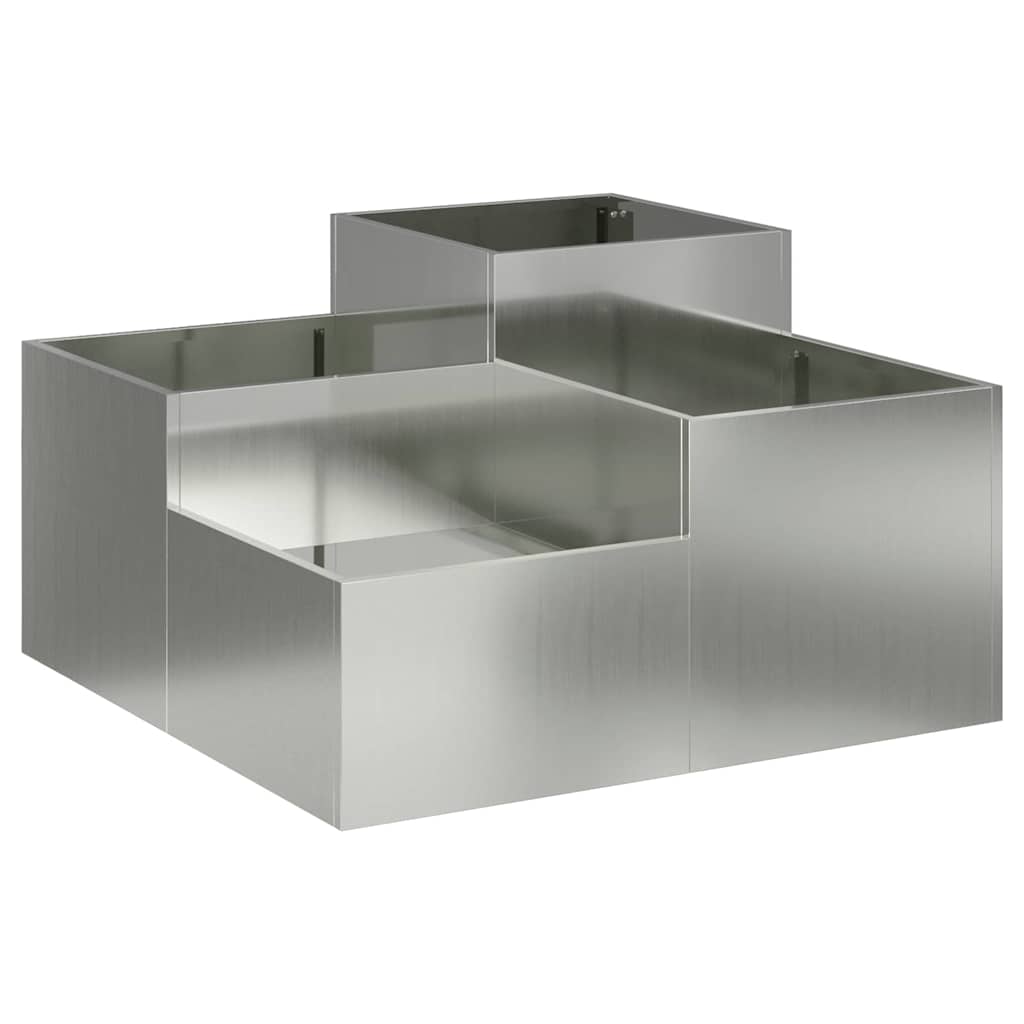 Sodo vazonas Sidabro 80 x 80 x 48 cm Galvanizuotas plienas Sodo vazonas Sidabro 80 x 80 x 48 cm Galvanizuotas plienas - Image 4