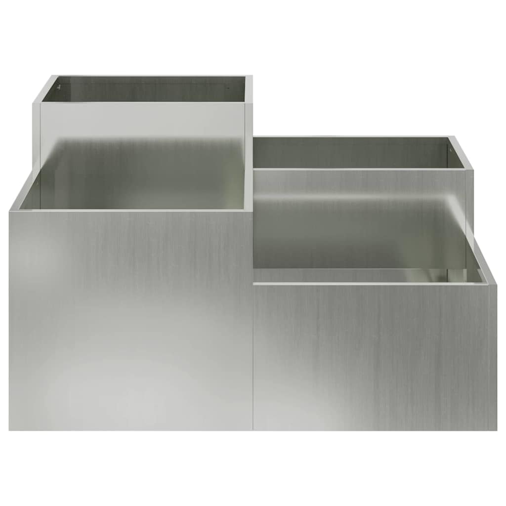 Sodo vazonas Sidabro 80 x 80 x 48 cm Galvanizuotas plienas Sodo vazonas Sidabro 80 x 80 x 48 cm Galvanizuotas plienas - Image 9
