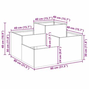 Sodo vazonas Sidabro 80 x 80 x 48 cm Galvanizuotas plienas