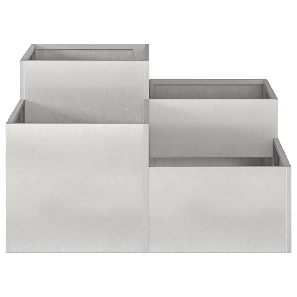 Sodo vazonas Sidabro 100 x 100 x 48 cm Nerūdijantis plienas Sodo vazonas Sidabro 100 x 100 x 48 cm Nerūdijantis plienas - Image 8