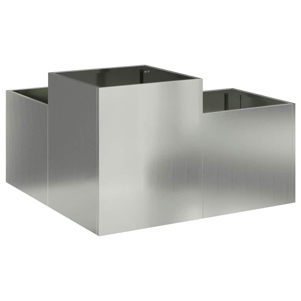 Sodo vazonas Sidabro 100 x 100 x 48 cm Galvanizuotas plienas Sodo vazonas Sidabro 100 x 100 x 48 cm Galvanizuotas plienas - Image 7