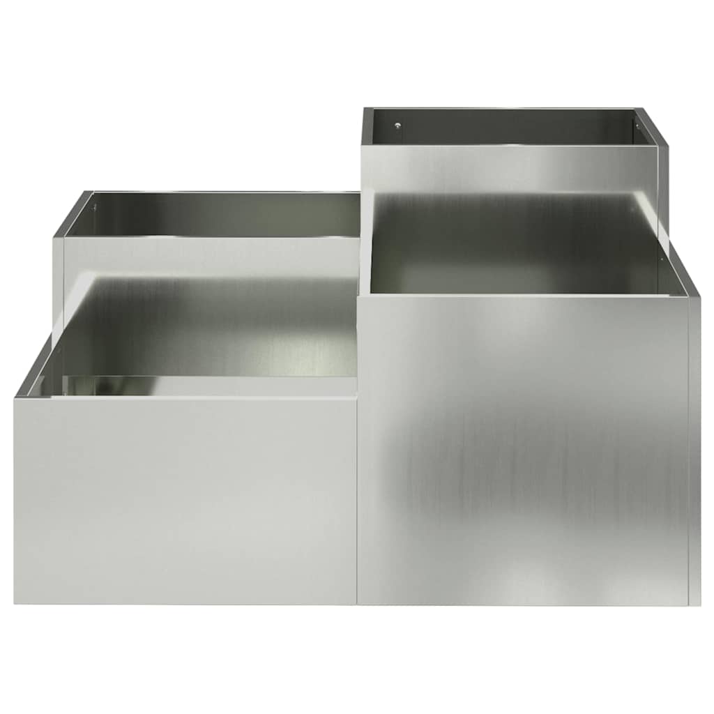 Sodo vazonas Sidabro 100 x 100 x 48 cm Galvanizuotas plienas Sodo vazonas Sidabro 100 x 100 x 48 cm Galvanizuotas plienas - Image 8