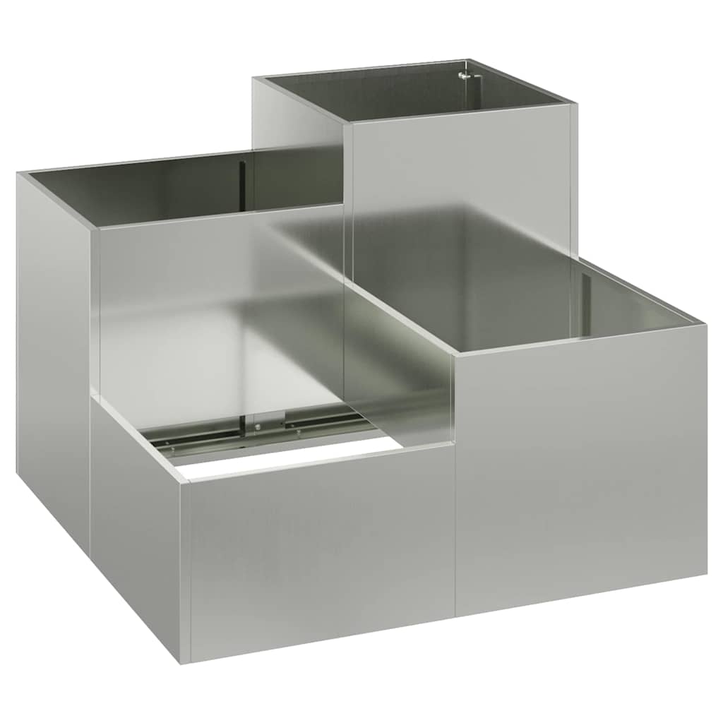 Sodo vazonas Sidabro 80 x 80 x 60 cm Galvanizuotas plienas Sodo vazonas Sidabro 80 x 80 x 60 cm Galvanizuotas plienas - Image 4
