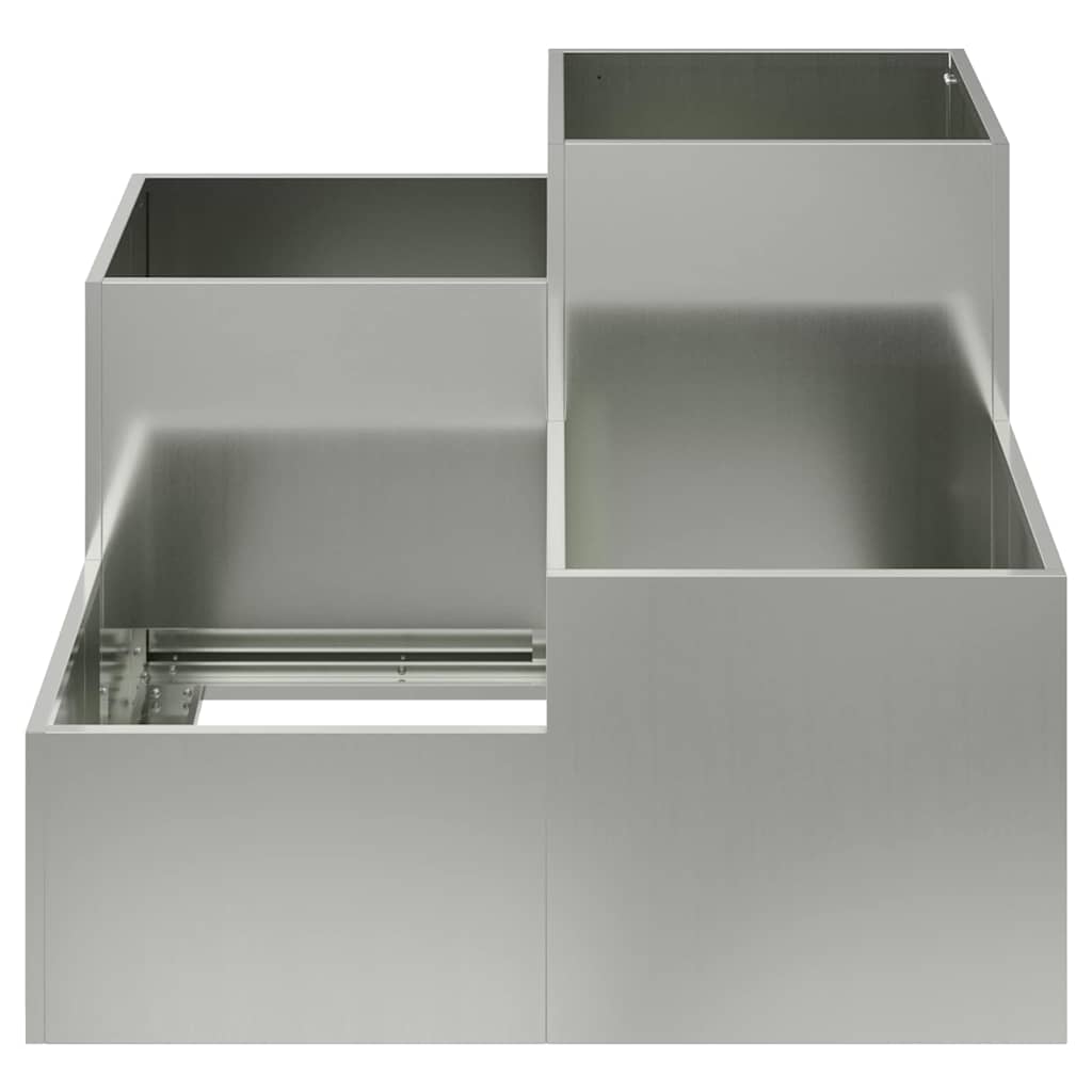 Sodo vazonas Sidabro 80 x 80 x 60 cm Galvanizuotas plienas Sodo vazonas Sidabro 80 x 80 x 60 cm Galvanizuotas plienas - Image 8