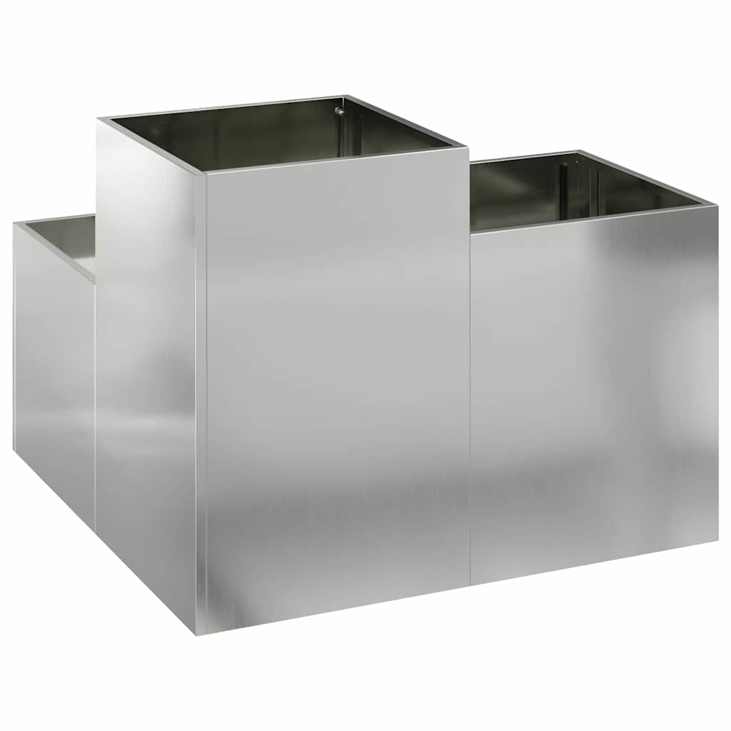 Sodo vazonas Sidabro 100 x 100 x 60 cm Galvanizuotas plienas Sodo vazonas Sidabro 100 x 100 x 60 cm Galvanizuotas plienas - Image 7