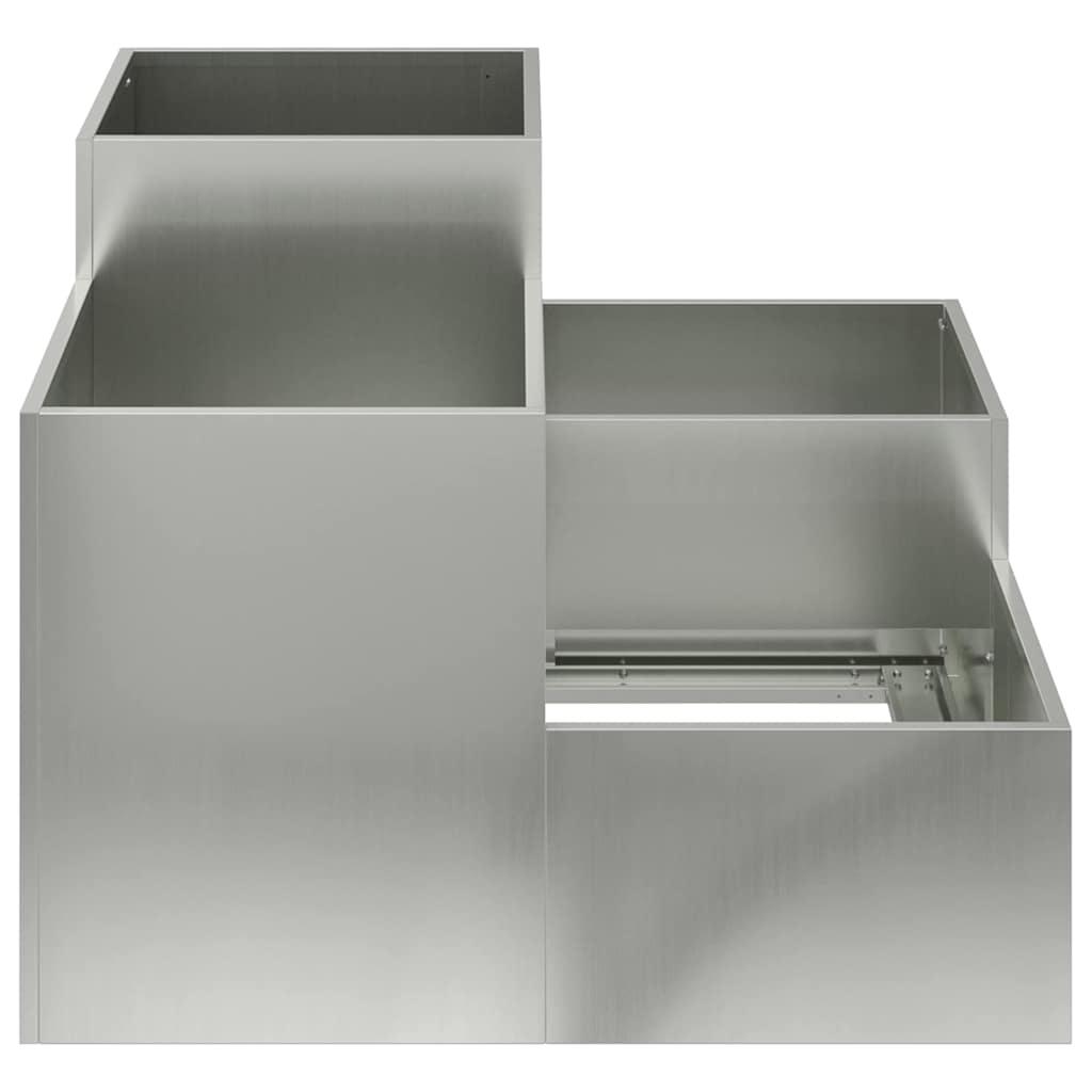 Sodo vazonas Sidabro 100 x 100 x 60 cm Galvanizuotas plienas Sodo vazonas Sidabro 100 x 100 x 60 cm Galvanizuotas plienas - Image 9