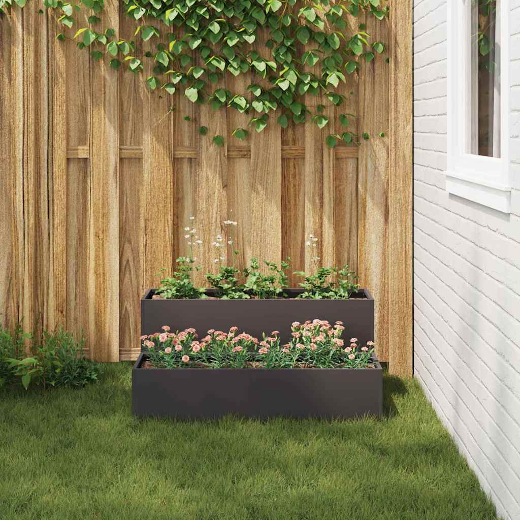 Sodo vazonas Juoda 100 x 60 x 45 cm Šaltai valcuotas plienas Sodo vazonas Juoda 100 x 60 x 45 cm Šaltai valcuotas plienas - Image 5