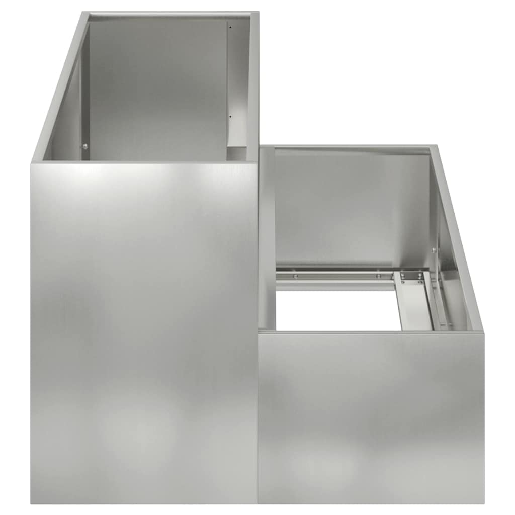 Sodo vazonas Sidabro 100 x 60 x 45 cm Cinkuota plienas Sodo vazonas Sidabro 100 x 60 x 45 cm Cinkuota plienas - Image 9