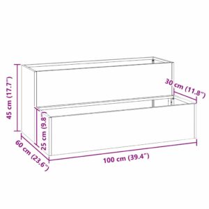 Sodo vazonas Sidabro 100 x 60 x 45 cm Cinkuota plienas