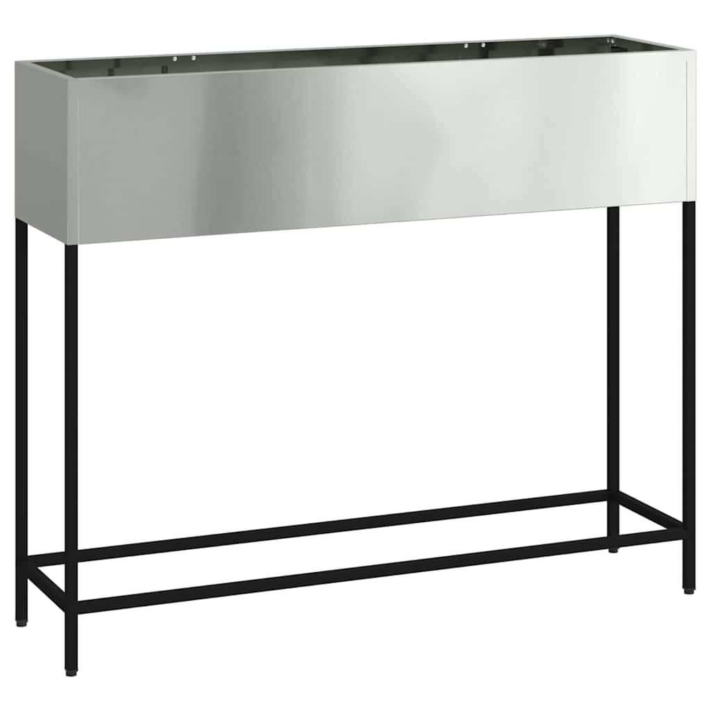Pakeltas Sodo Vazonas Sidabro 100 x 26 x 82 cm Cinkuota plienas Pakeltas Sodo Vazonas Sidabro 100 x 26 x 82 cm Cinkuota plienas - Image 4