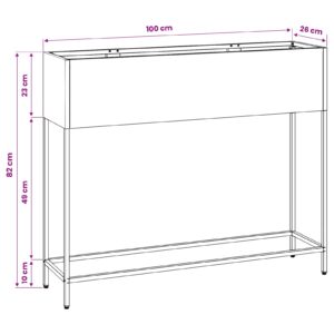 Pakeltas Sodo Vazonas Sidabro 100 x 26 x 82 cm Cinkuota plienas