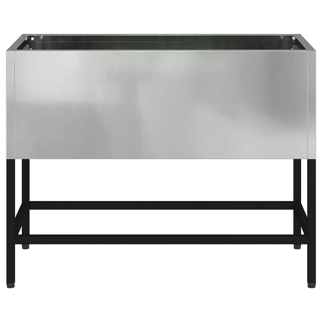 Pakeltas Sodo Vazonas Sidabro 60 x 26 x 45 cm Cinkuota plienas Pakeltas Sodo Vazonas Sidabro 60 x 26 x 45 cm Cinkuota plienas - Image 7