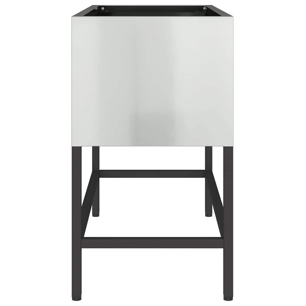Pakeltas Sodo Vazonas Sidabro 60 x 26 x 45 cm Cinkuota plienas Pakeltas Sodo Vazonas Sidabro 60 x 26 x 45 cm Cinkuota plienas - Image 8
