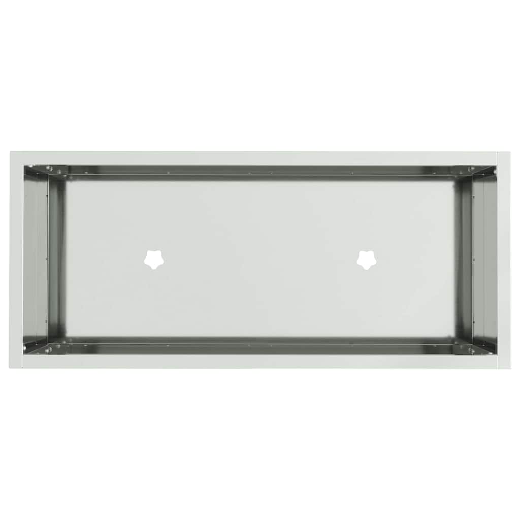 Pakeltas Sodo Vazonas Sidabro 60 x 26 x 45 cm Cinkuota plienas Pakeltas Sodo Vazonas Sidabro 60 x 26 x 45 cm Cinkuota plienas - Image 9