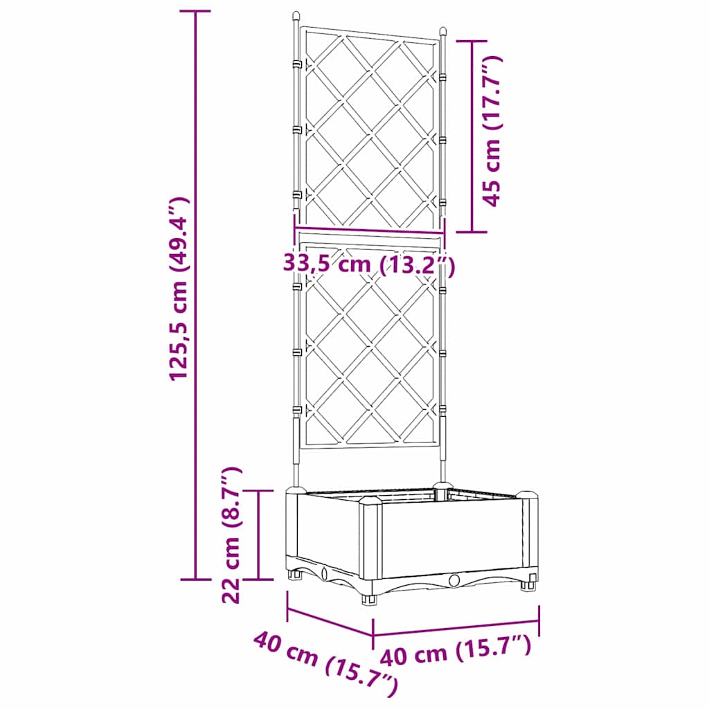 Sodo vazonas Ruda 40 x 40 x 125,5 cm PP Sodo vazonas Ruda 40 x 40 x 125,5 cm PP