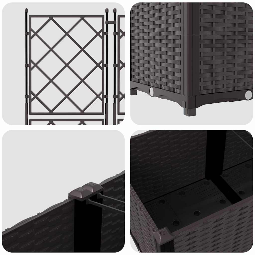 Sodo vazonas 3 vnt. Ruda 120 x 40 x 143 cm PP Sodo vazonas 3 vnt. Ruda 120 x 40 x 143 cm PP - Image 9