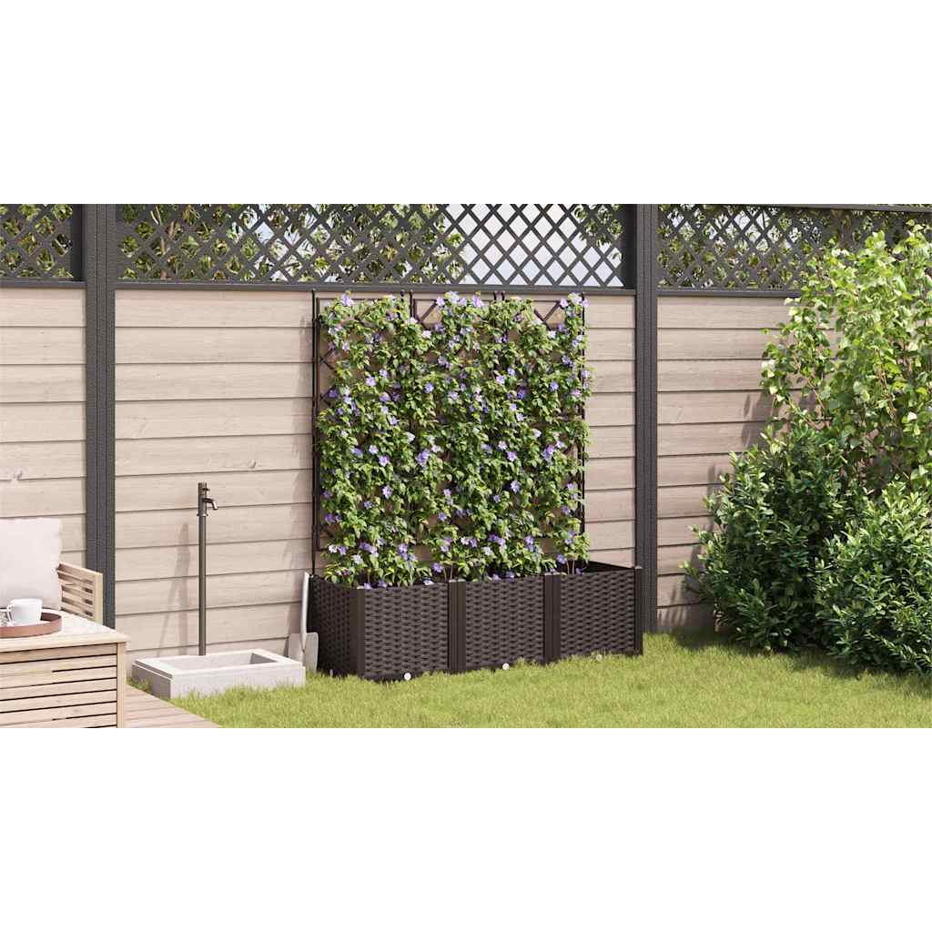 Sodo vazonas 3 vnt. Ruda 120 x 40 x 143 cm PP Sodo vazonas 3 vnt. Ruda 120 x 40 x 143 cm PP - Image 5