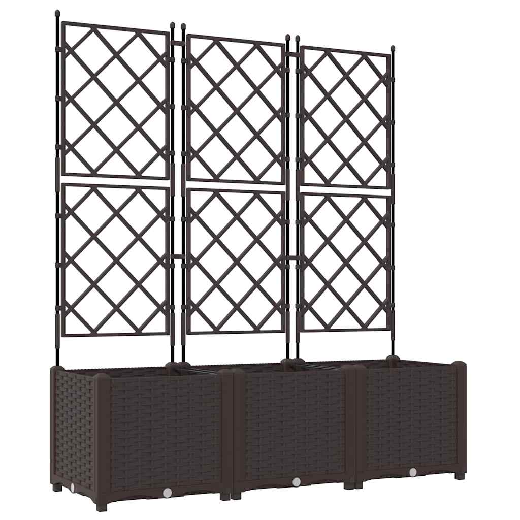 Sodo vazonas 3 vnt. Ruda 120 x 40 x 143 cm PP Sodo vazonas 3 vnt. Ruda 120 x 40 x 143 cm PP - Image 3
