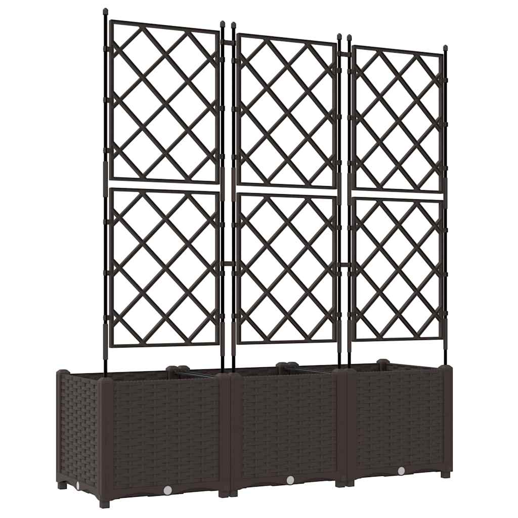 Sodo vazonas 3 vnt. Ruda 120 x 40 x 143 cm PP Sodo vazonas 3 vnt. Ruda 120 x 40 x 143 cm PP - Image 8