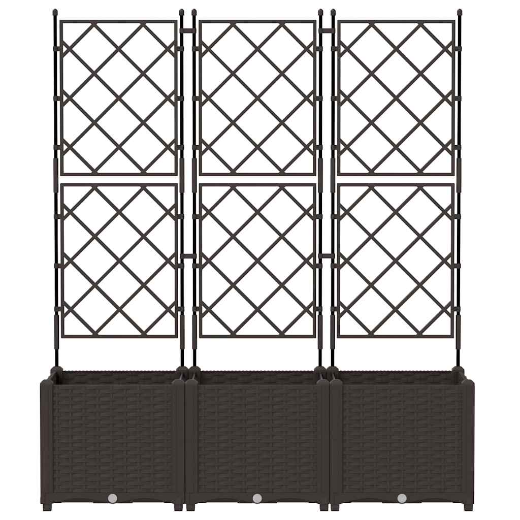 Sodo vazonas 3 vnt. Ruda 120 x 40 x 143 cm PP Sodo vazonas 3 vnt. Ruda 120 x 40 x 143 cm PP - Image 6