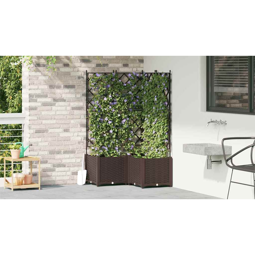 Sodo vazonas 3 vnt. Ruda 80 x 80 x 143 cm PP Sodo vazonas 3 vnt. Ruda 80 x 80 x 143 cm PP - Image 5