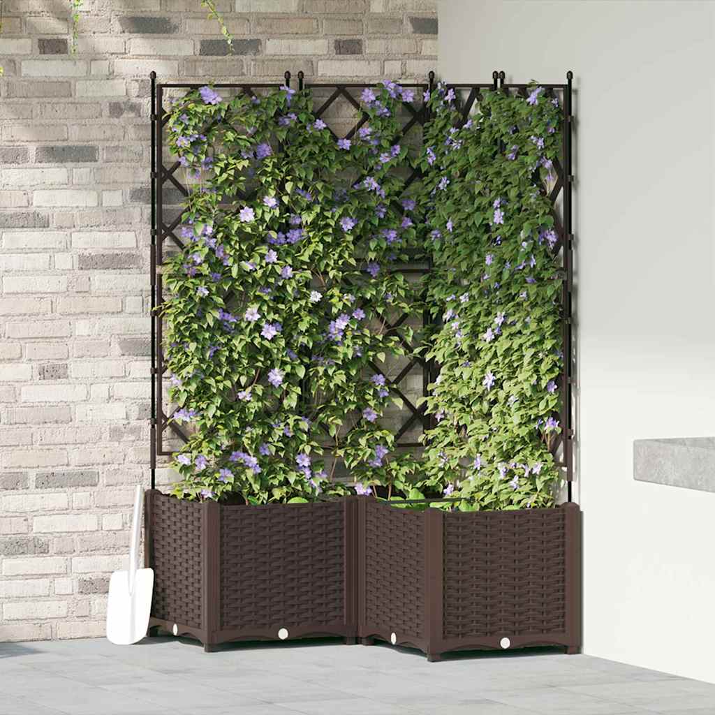 Sodo vazonas 3 vnt. Ruda 80 x 80 x 143 cm PP Sodo vazonas 3 vnt. Ruda 80 x 80 x 143 cm PP - Image 2