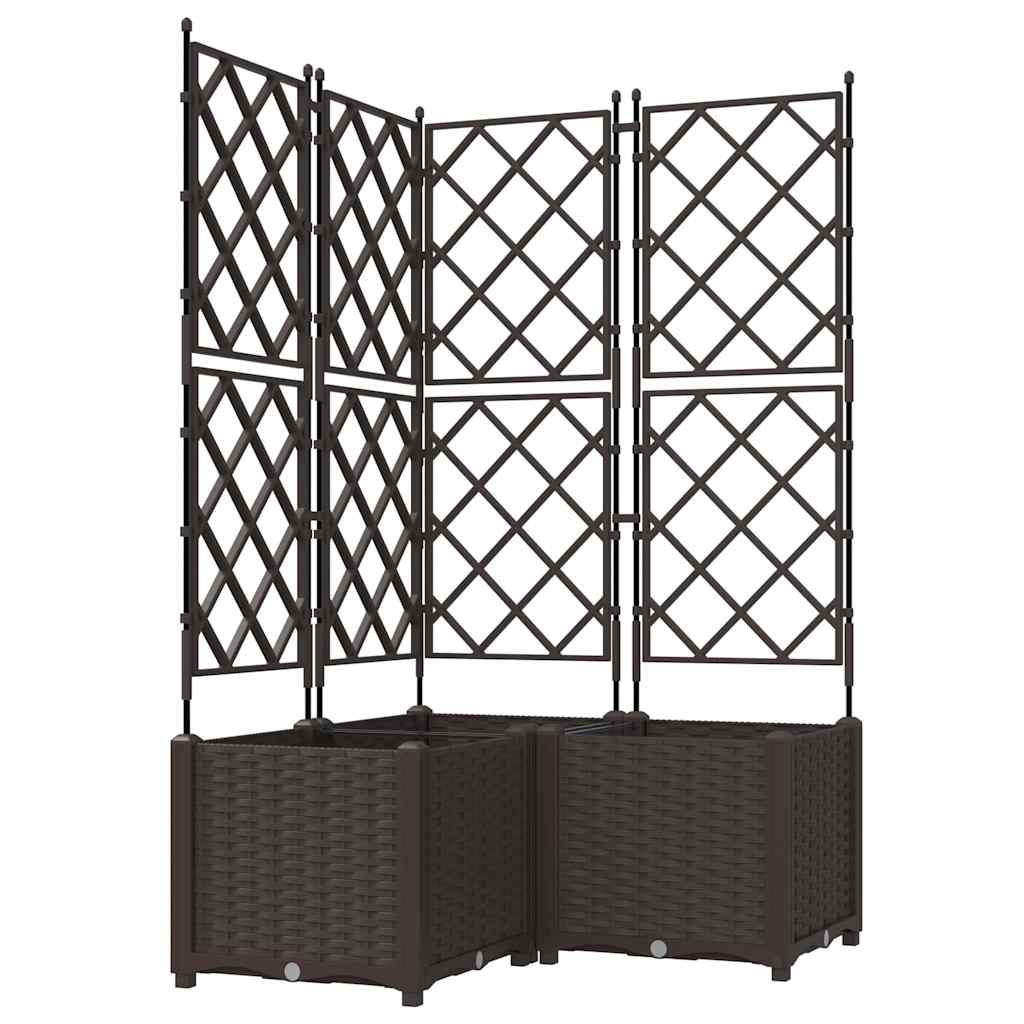 Sodo vazonas 3 vnt. Ruda 80 x 80 x 143 cm PP Sodo vazonas 3 vnt. Ruda 80 x 80 x 143 cm PP - Image 3