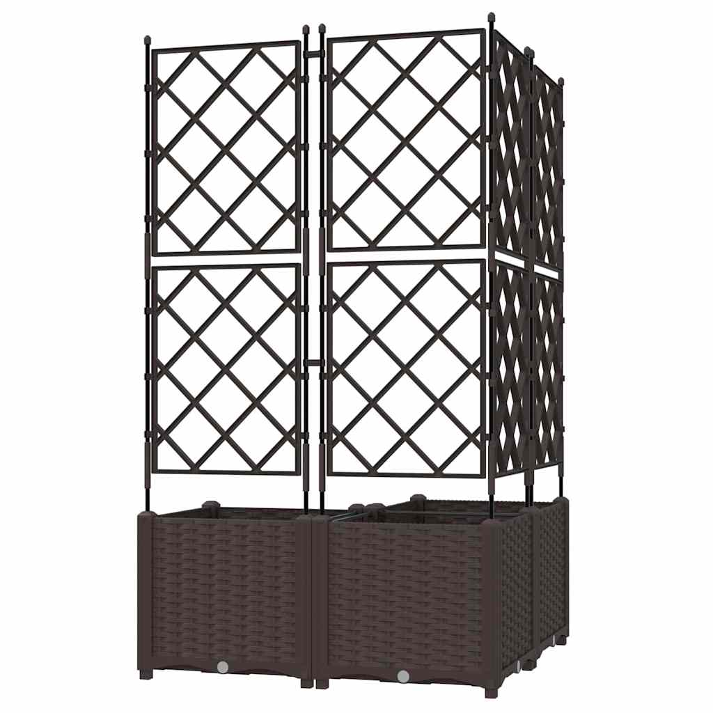 Sodo vazonas 3 vnt. Ruda 80 x 80 x 143 cm PP Sodo vazonas 3 vnt. Ruda 80 x 80 x 143 cm PP - Image 7