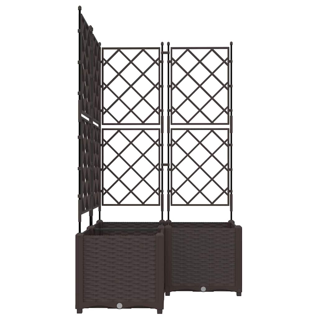 Sodo vazonas 3 vnt. Ruda 80 x 80 x 143 cm PP Sodo vazonas 3 vnt. Ruda 80 x 80 x 143 cm PP - Image 6