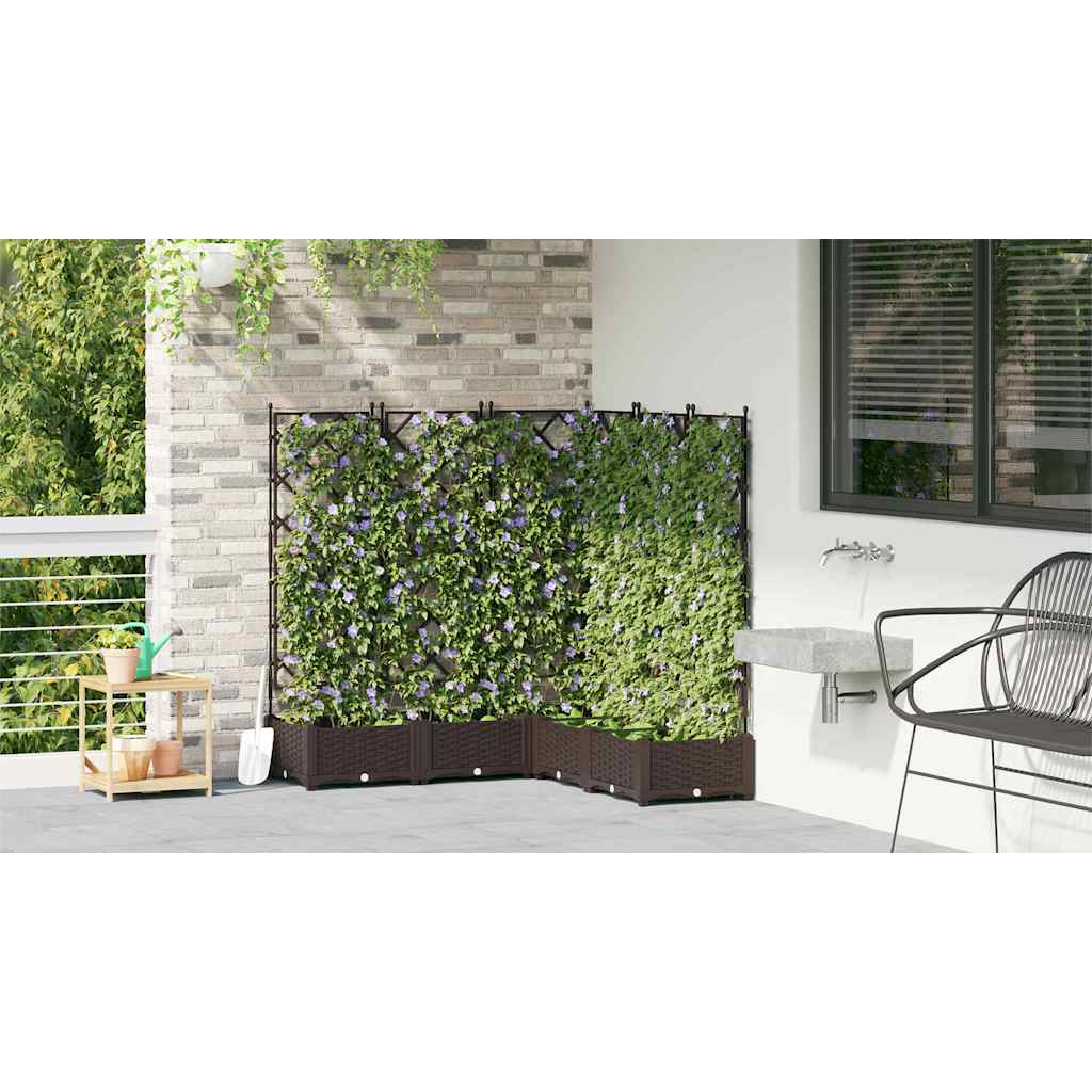 Sodo vazonas 5 vnt. Ruda 120 x 120 x 125,5 cm PP Sodo vazonas 5 vnt. Ruda 120 x 120 x 125,5 cm PP - Image 5