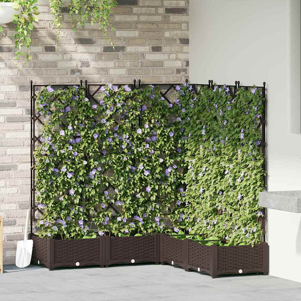 Sodo vazonas 5 vnt. Ruda 120 x 120 x 125,5 cm PP Sodo vazonas 5 vnt. Ruda 120 x 120 x 125,5 cm PP - Image 2