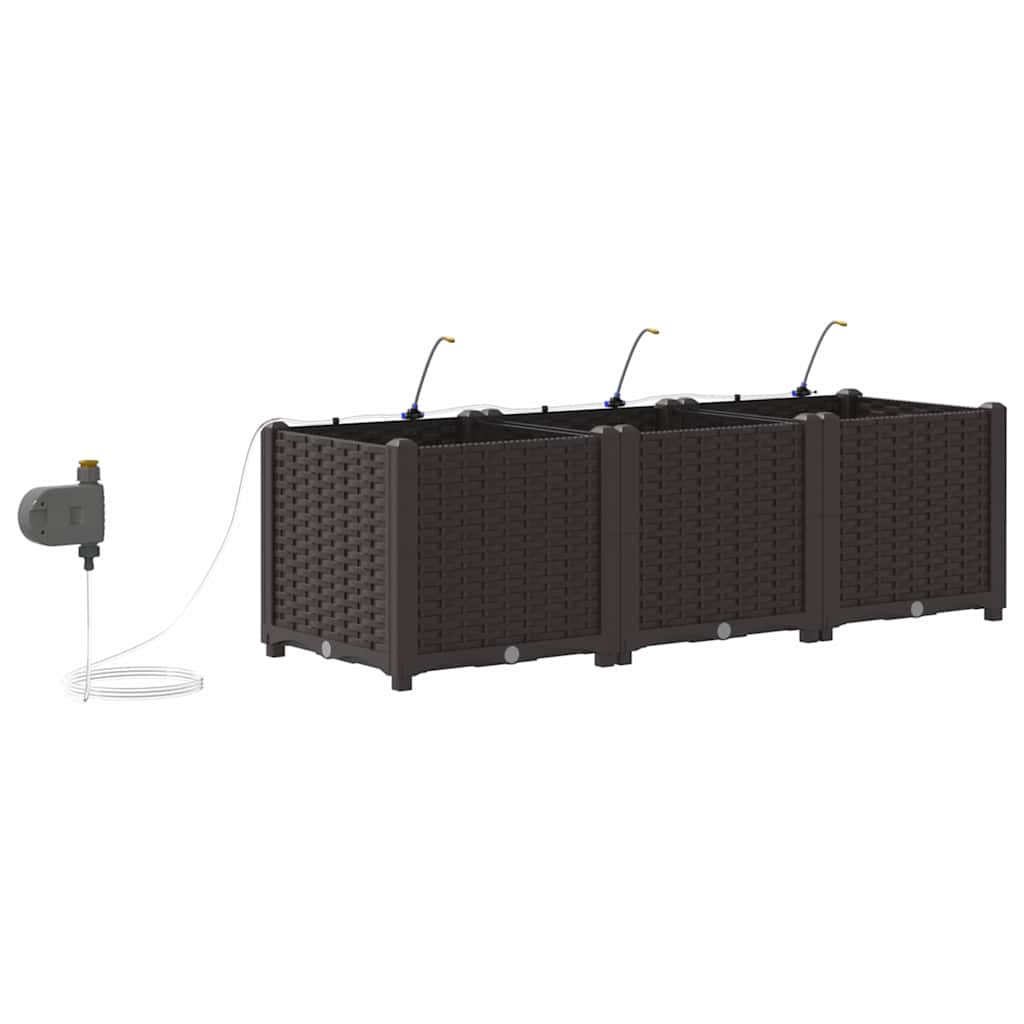 Sodo vazonas 3 vnt. Ruda 120 x 40 x 37,5 cm PP Sodo vazonas 3 vnt. Ruda 120 x 40 x 37,5 cm PP - Image 9