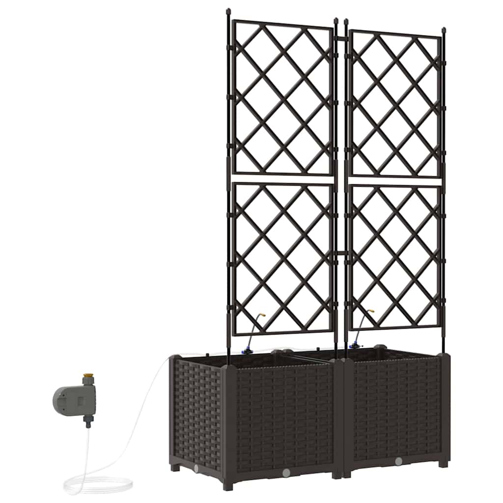 Sodo vazonas 2 vnt. Ruda 80 x 40 x 142 cm PP Sodo vazonas 2 vnt. Ruda 80 x 40 x 142 cm PP - Image 9