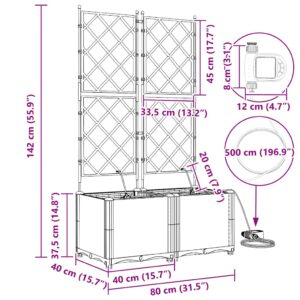 Sodo vazonas 2 vnt. Ruda 80 x 40 x 142 cm PP