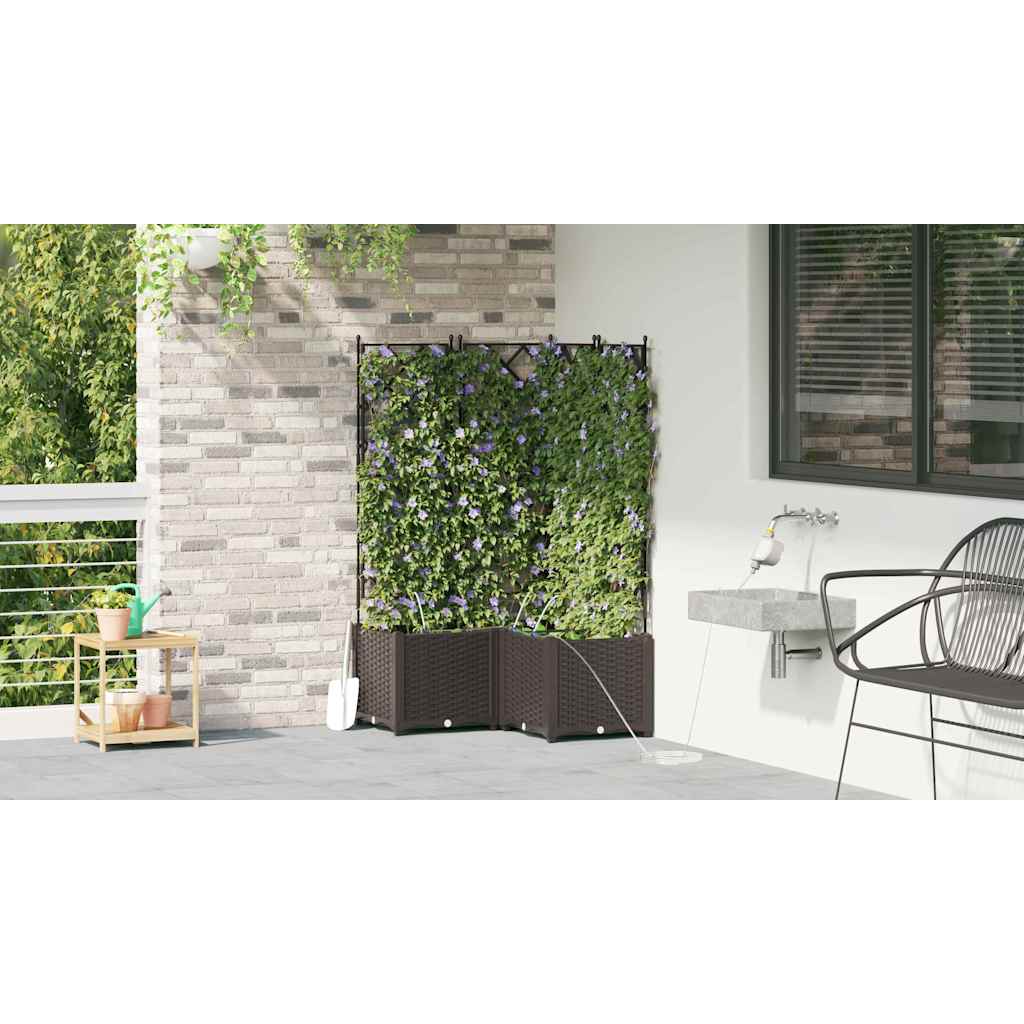 Sodo vazonas 3 vnt. Ruda 80 x 80 x 142 cm PP Sodo vazonas 3 vnt. Ruda 80 x 80 x 142 cm PP - Image 5
