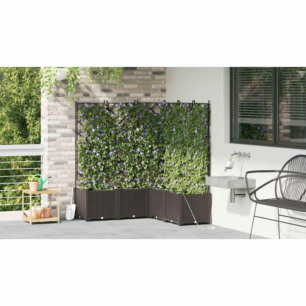 Sodo vazonas 5 vnt. Ruda 120 x 120 x 142 cm PP Sodo vazonas 5 vnt. Ruda 120 x 120 x 142 cm PP - Image 5