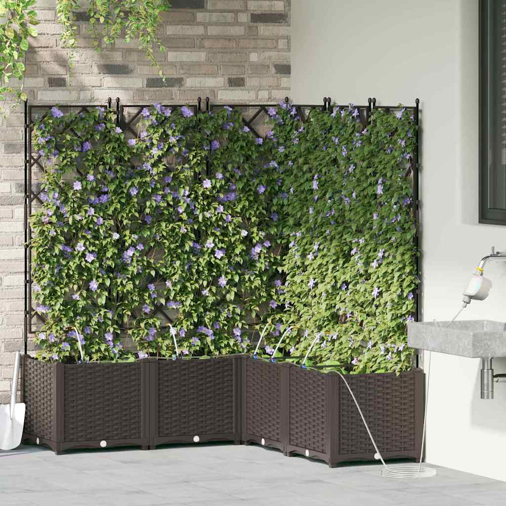 Sodo vazonas 5 vnt. Ruda 120 x 120 x 142 cm PP Sodo vazonas 5 vnt. Ruda 120 x 120 x 142 cm PP - Image 4