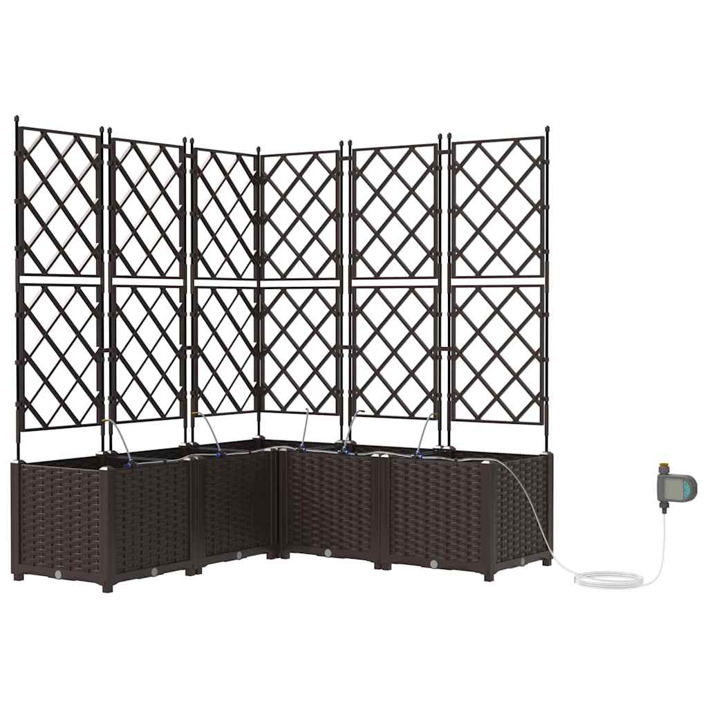 Sodo vazonas 5 vnt. Ruda 120 x 120 x 142 cm PP Sodo vazonas 5 vnt. Ruda 120 x 120 x 142 cm PP - Image 3