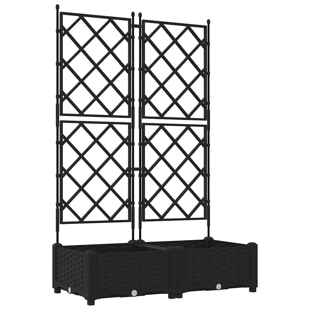 Sodo vazonas 2 vnt. Juoda 80 x 40 x 125,5 cm PP Sodo vazonas 2 vnt. Juoda 80 x 40 x 125,5 cm PP - Image 3