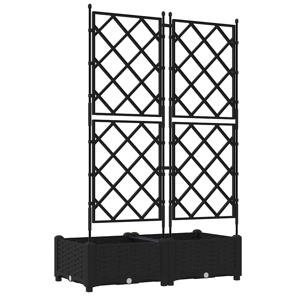 Sodo vazonas 2 vnt. Juoda 80 x 40 x 125,5 cm PP Sodo vazonas 2 vnt. Juoda 80 x 40 x 125,5 cm PP - Image 8