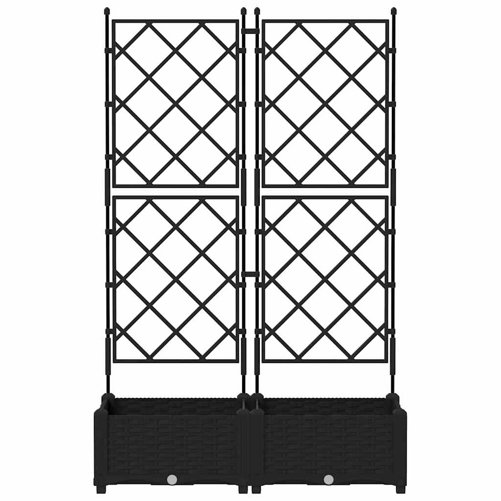 Sodo vazonas 2 vnt. Juoda 80 x 40 x 125,5 cm PP Sodo vazonas 2 vnt. Juoda 80 x 40 x 125,5 cm PP - Image 6