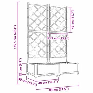 Sodo vazonas 2 vnt. Juoda 80 x 40 x 125,5 cm PP