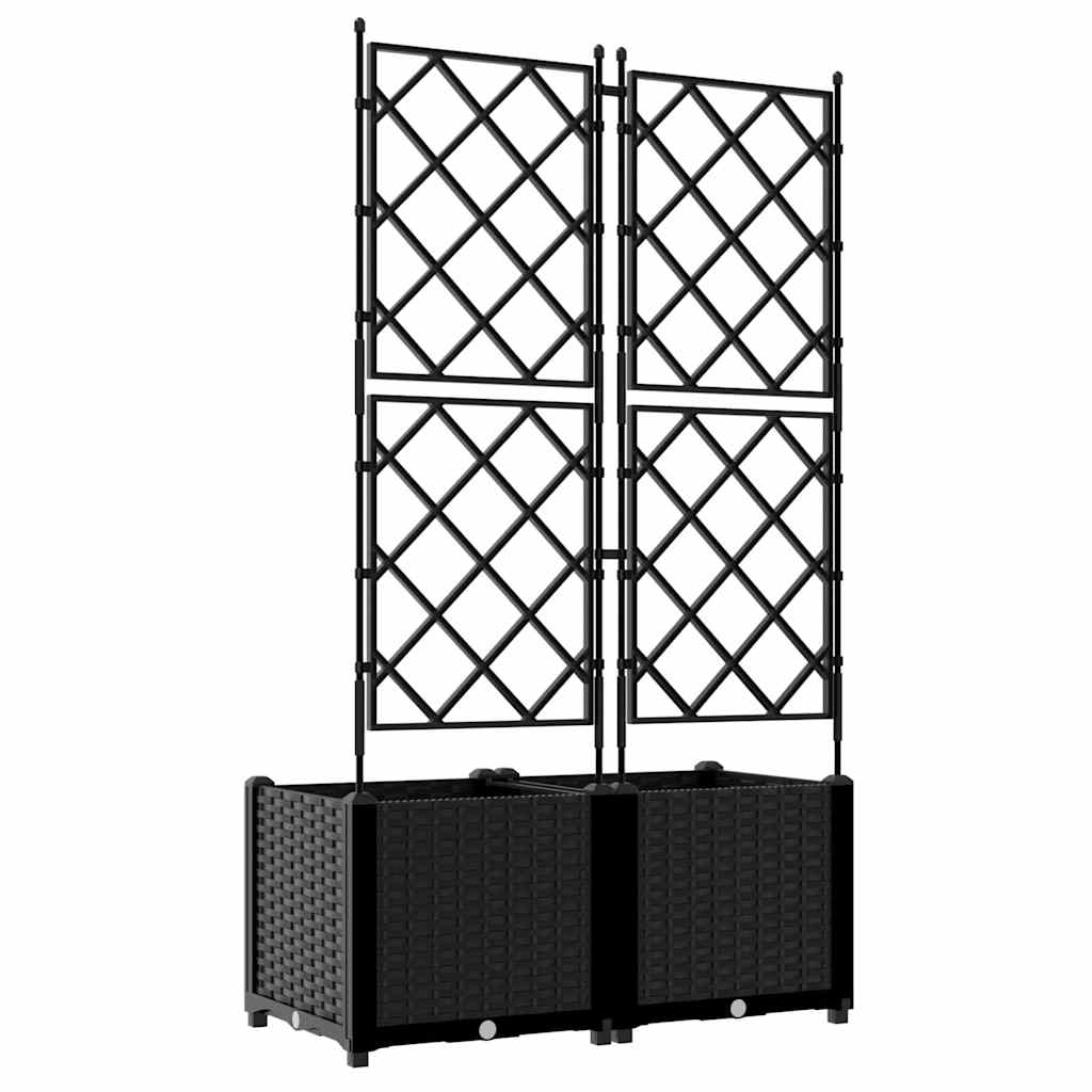 Sodo vazonas 2 vnt. Juoda 80 x 40 x 143 cm PP Sodo vazonas 2 vnt. Juoda 80 x 40 x 143 cm PP - Image 8